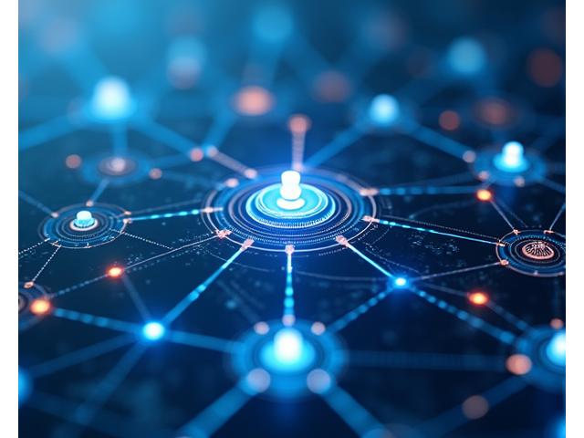 Abstract representation of legal documents and blockchain nodes interacting, symbolizing compliant financial technology integration
