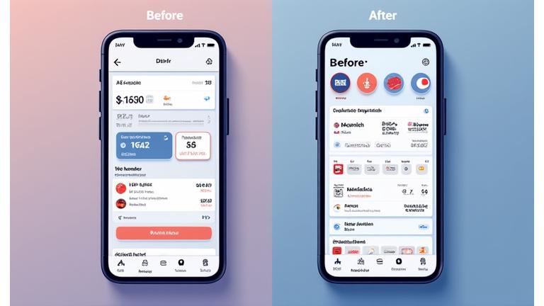 Before and after comparison of a simplified DeFi wallet interface