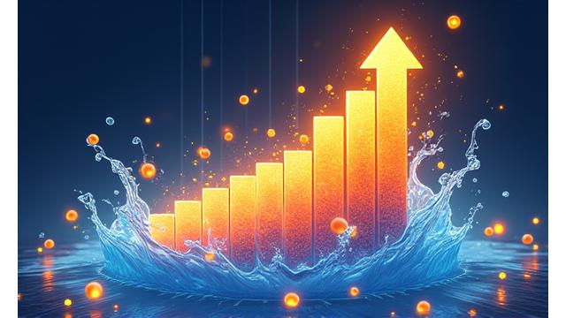 Charts and flowing digital currency symbolizing liquidity mining and yield farming