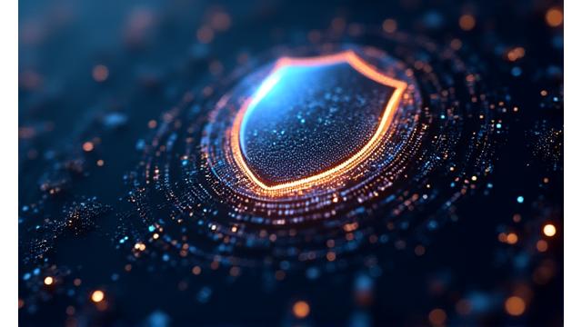 Shield icon over blockchain transactions representing MEV protection